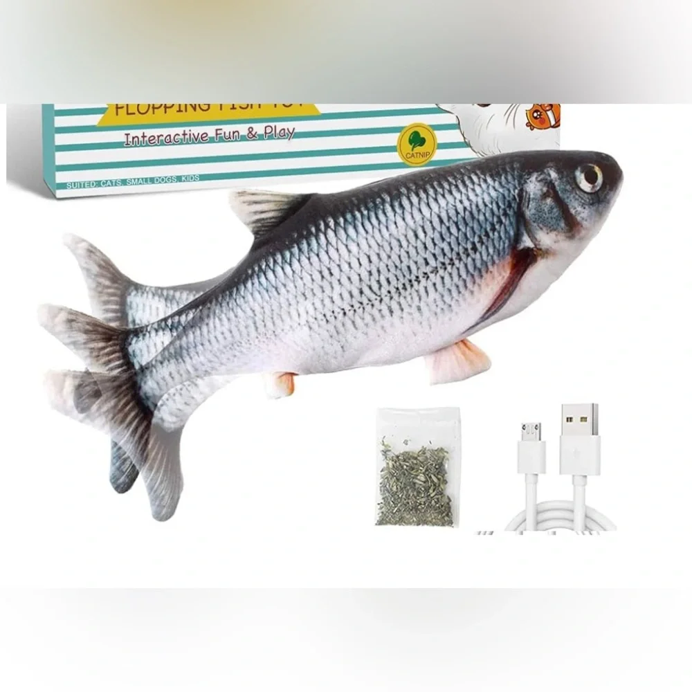 🆕 Potaroma Cat Toy Flopping Fish, Moving Kitten Kicker Floppy Fish
